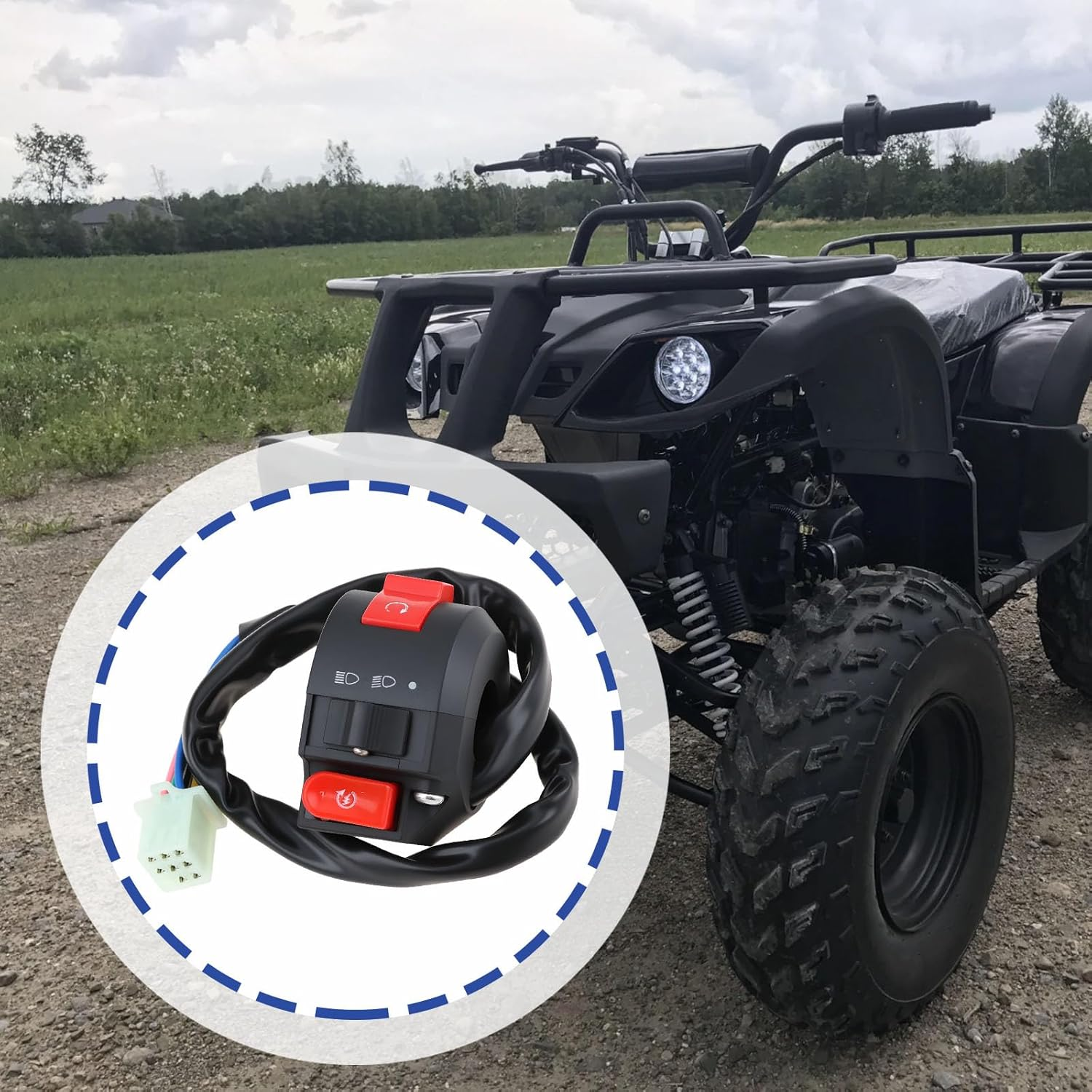 Emsea 8-Wire ATV Kill Light Start Switch Compatible with 50Cc&ndash;110Cc Quad Bike 7/8" Handlebar Compatible with Kazuma Model image number 5