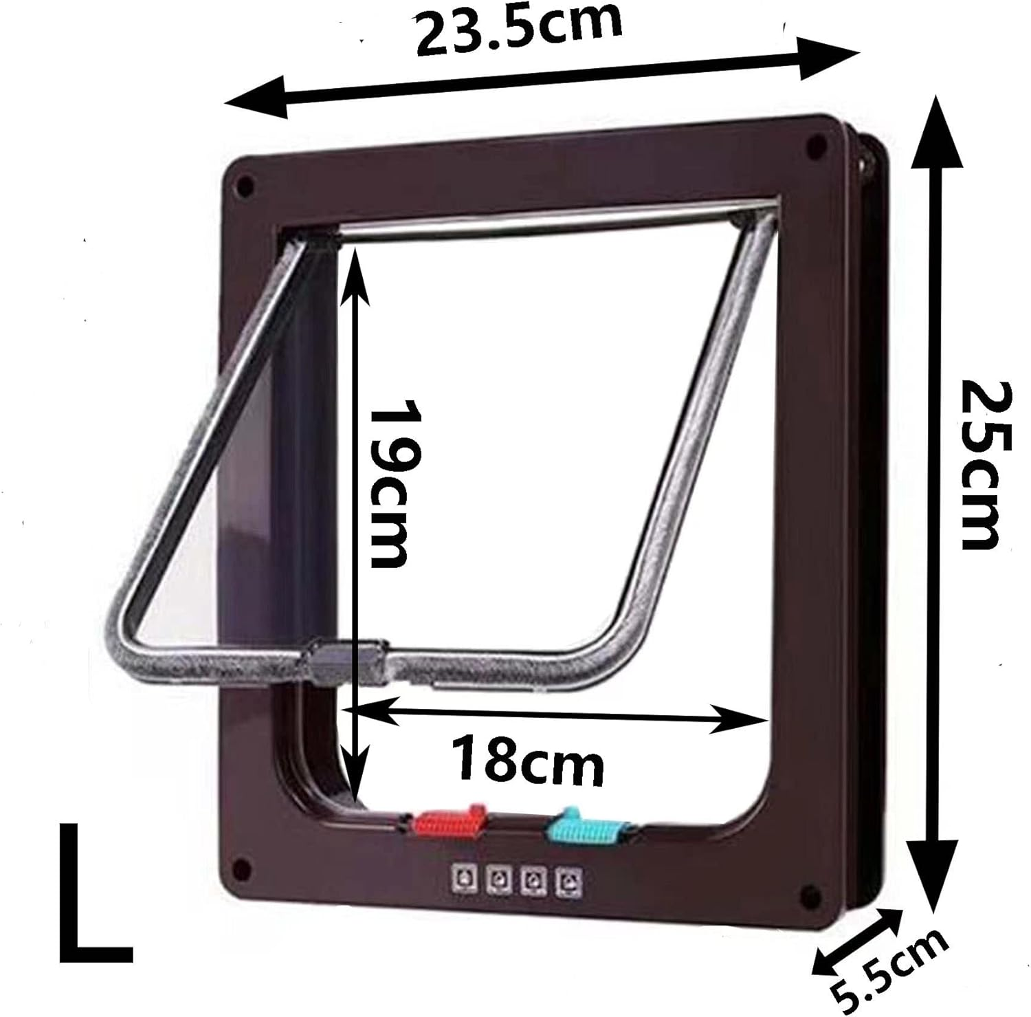 Tibeoyad Revolutionary Cat Flap, High-Quality 4-Way Magnetic Closure Pet Flap, Comfortable and Easy to Install Cat Door for Wall, Wooden Door, Upvc Interior Door, Brick Walls image number 2