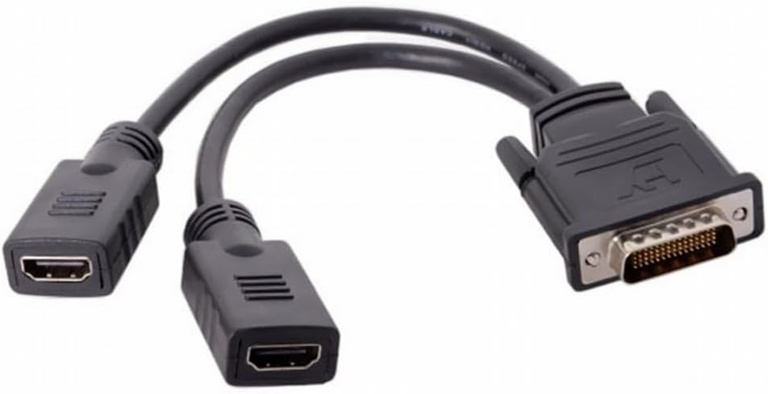 Cablecc Dms-59Pin Male to Dual HDMI 1.4 HDTV Female Splitter Extension Cable for PC Graphics Card DB-025-026-027-028-033-LIST DMS to HDMI+HDMI