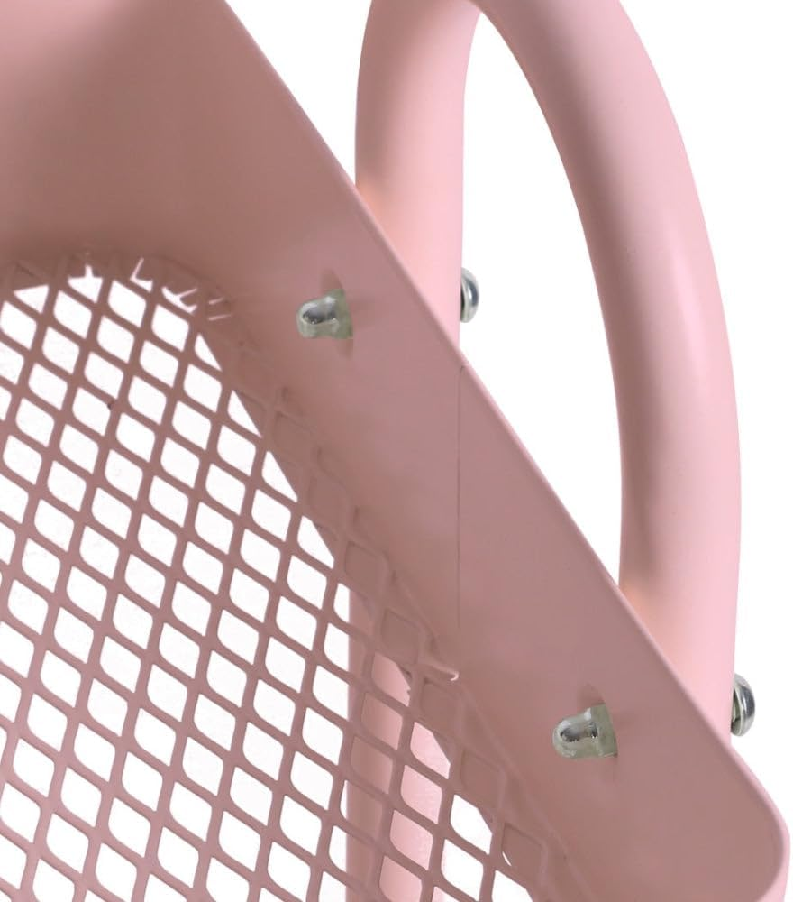 Levede 3 Tiers Kitchen Trolley Cart Steel Storage Rack Shelf Organiser Pink, Metal Utility Cart, 3-Tier Kitchen Trolley with 4 Wheels, Rolling Storage Cart Trolley for Kitchen Storage & Organisation image number 5