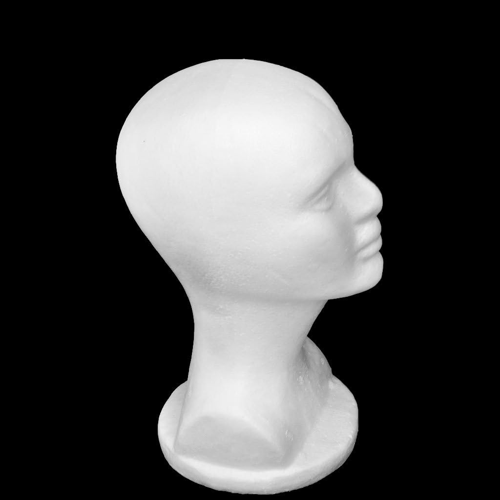 Baosity Male Styrofoam Mannequin Head Cosmetics Model Head Wig Display Foam Mannequin Glasses Hats Hairpiece Stand, Premium image number 5