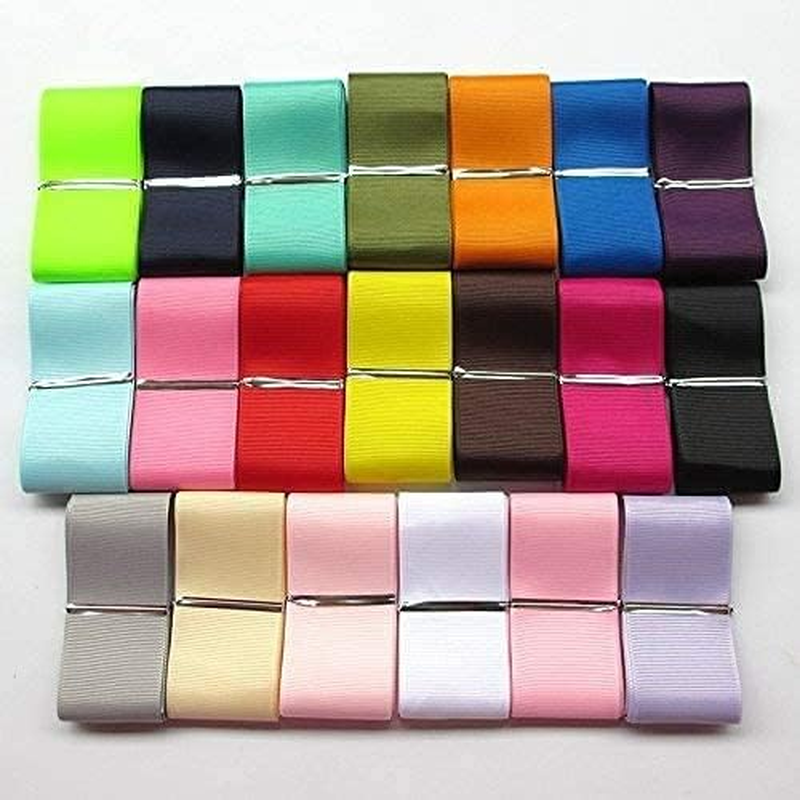 Chenkou Craft Assorted of 20 Yards Grosgrain Ribbon Total 20 Colors Mix Lots Bulk (2"(50Mm), Multi-Colored) image number 3