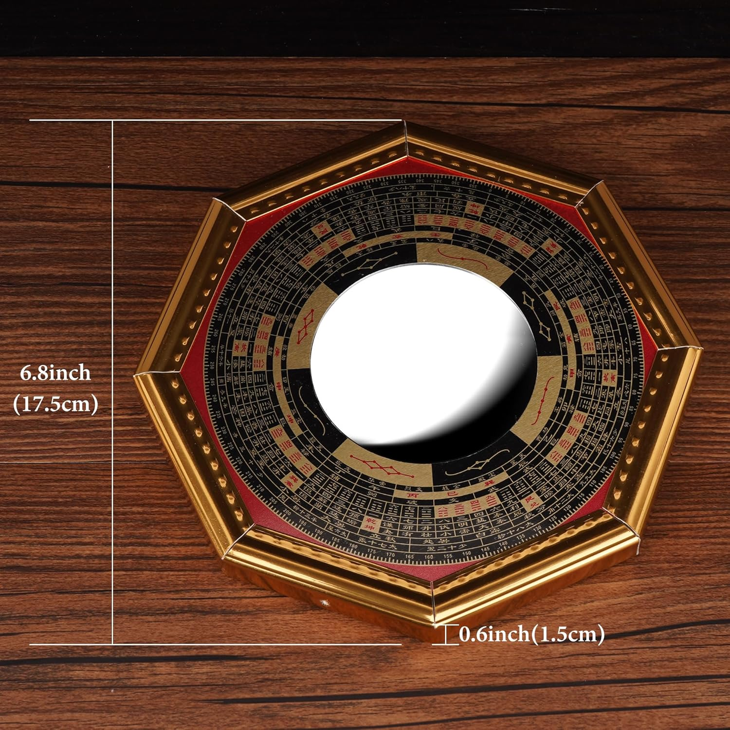 Chiorgone Feng Shui Bagua Mirror - Convex Mirror for Home Decoration, Prosperity & Protection - Yin Yang Wall Hanging Ornament for Good Luck & Safety - Feng Shui Wall Decor Gift image number 5