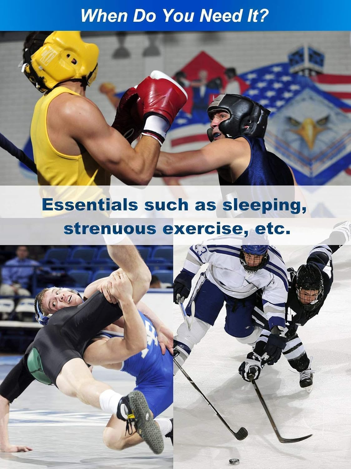 Hsei 10 Pieces Sports Mouth Guards Sports Mouth Protection Athletic Mouth Guard with Portable Box, 5 Colors image number 1