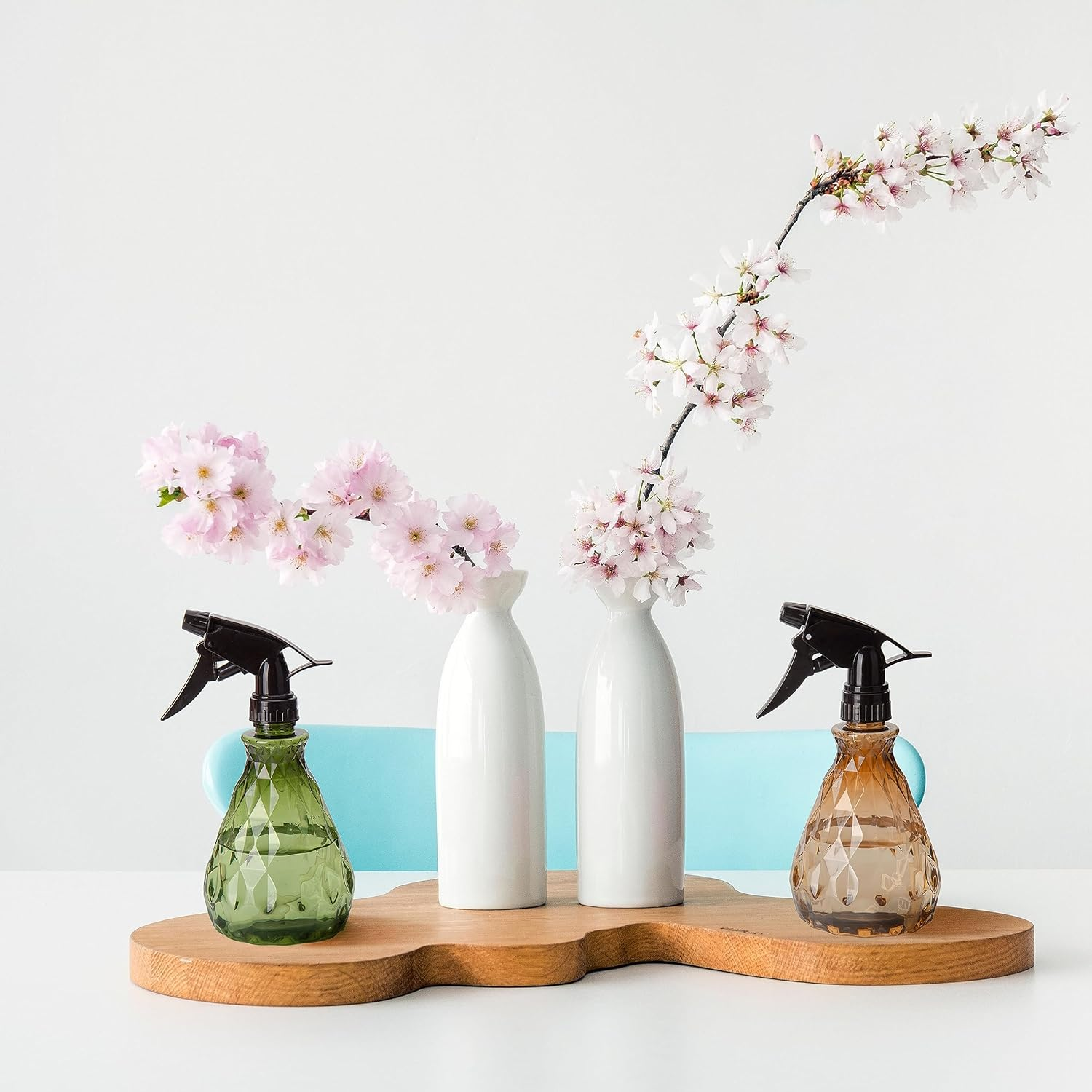 2 Pcs Spray Bottles, 500 Ml/17 Oz Empty Water Spray Bottles, Plastic Reusable Adjustable Mist Sprayer Squirt Bottles Containers Refillable for Cleaning Solutions, Gardening, Plants