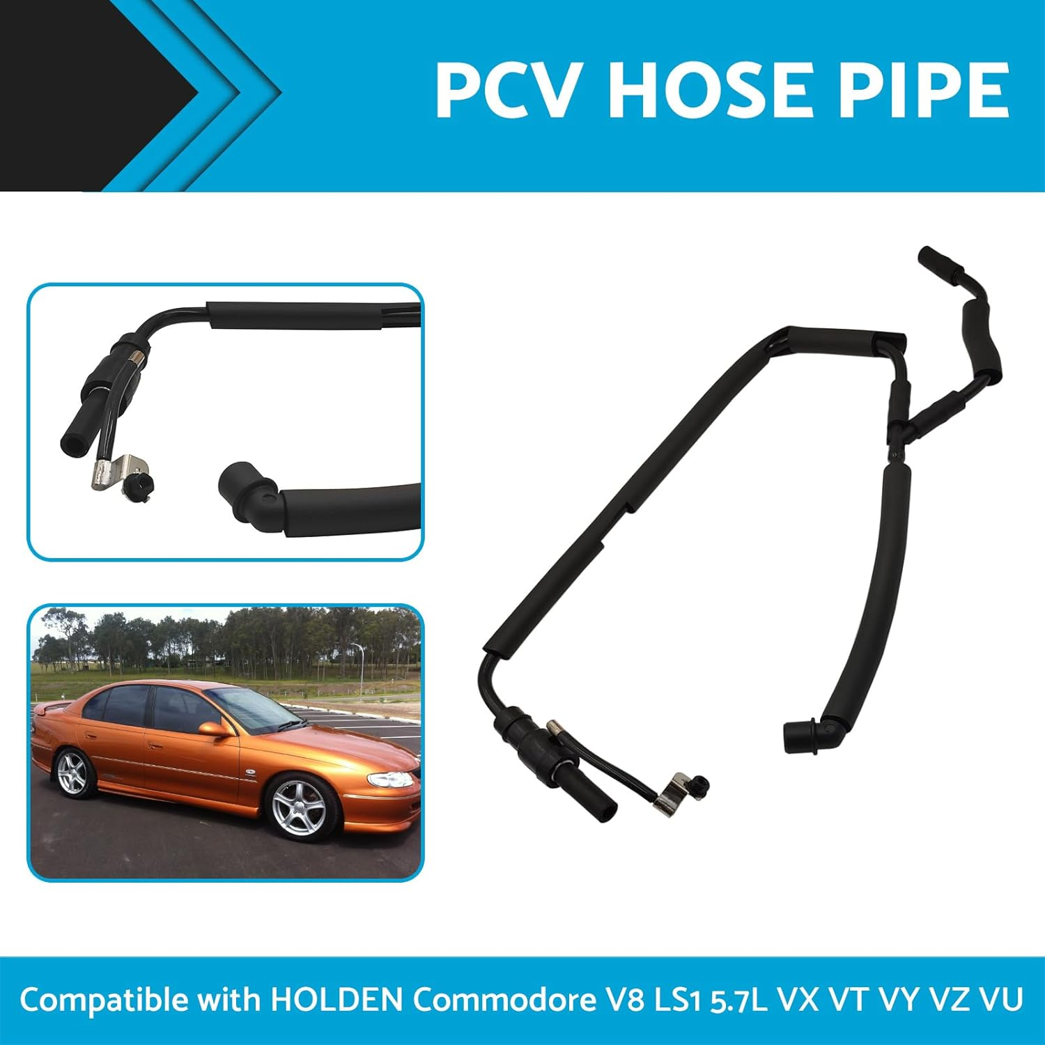 MAX COOL PCV Valve Breather Hose Pipe Compatible with Holden Commodore V8 LS1 5.7L VX VT VY VZ VU image number 4