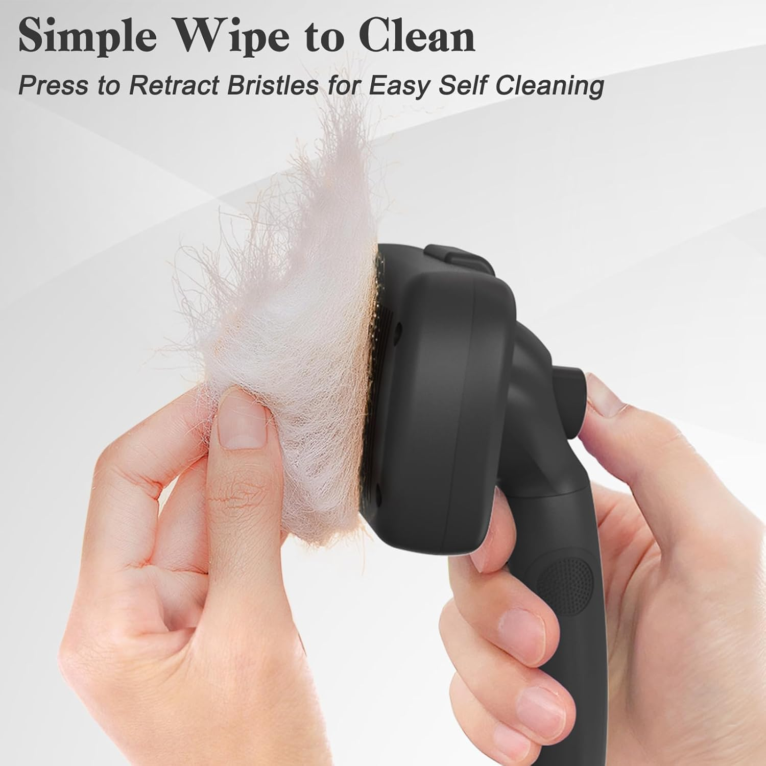 Swihauk Self Cleaning Slicker Brush for Dogs & Cats - Skin Friendly Deshedding and Grooming Brush for Haired Pets, Pet Supplies Accessory, Black image number 5