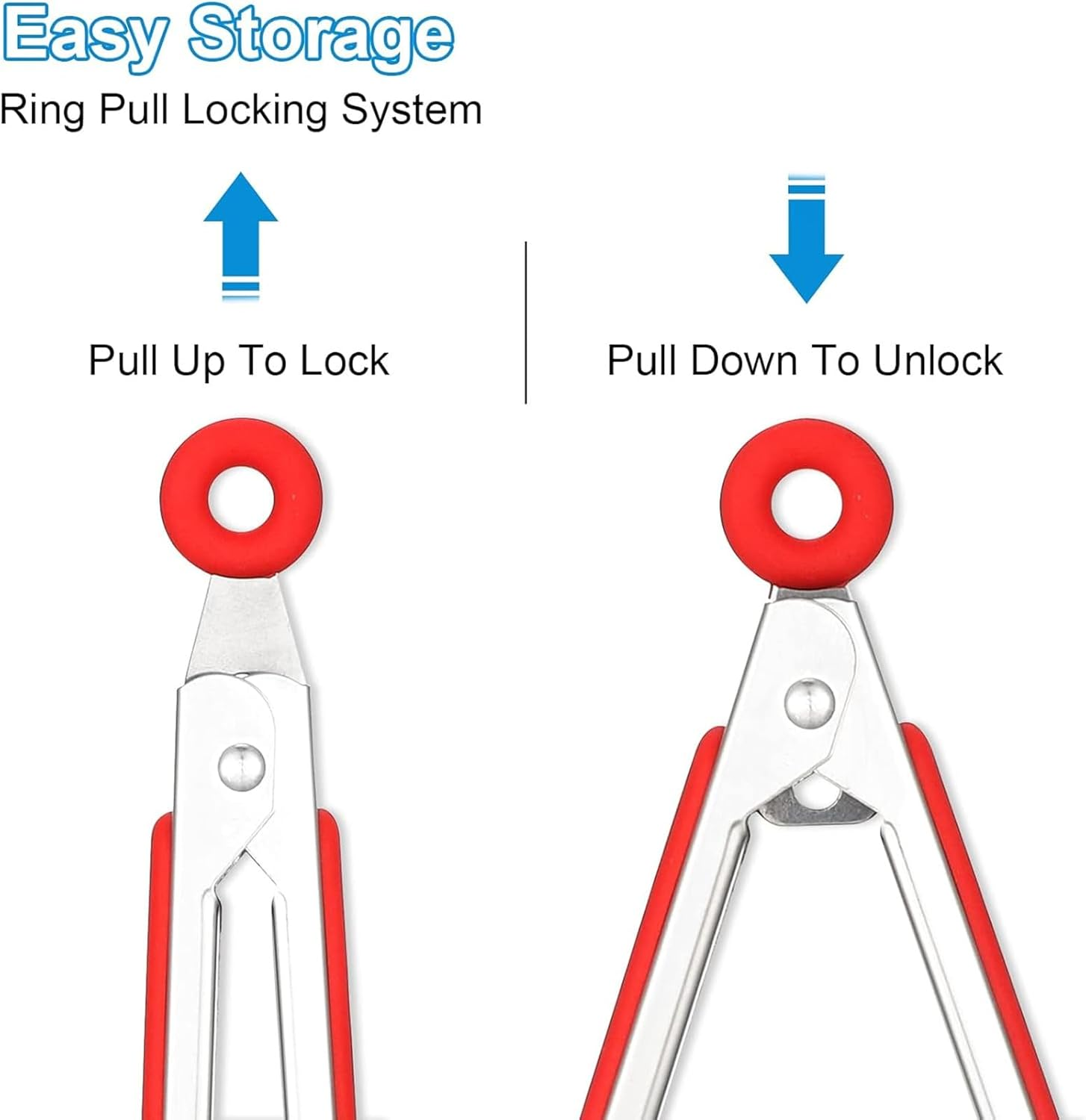 7 Inch Mini Serving Kitchen Tongs with Silicone Tips, Stainless Steel Tongs for Salad, Grilling, Frying and Cooking, 4 Pieces image number 6