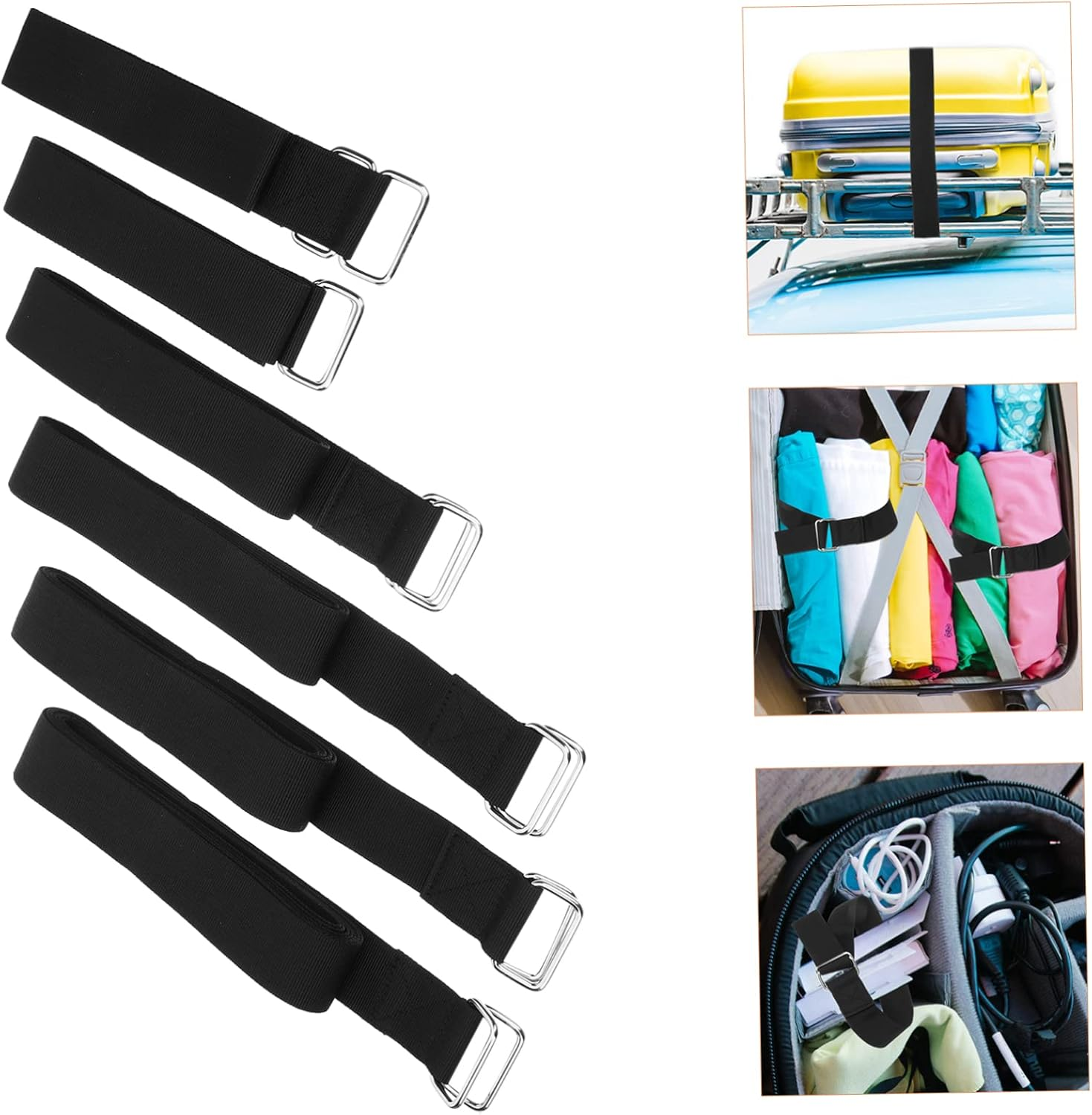 Gadpiparty 6Pcs Cargo Straps for Luggage Durable Outdoor Tie Straps for Camping Home Travel Sturdy Easy to Use Multi image number 2