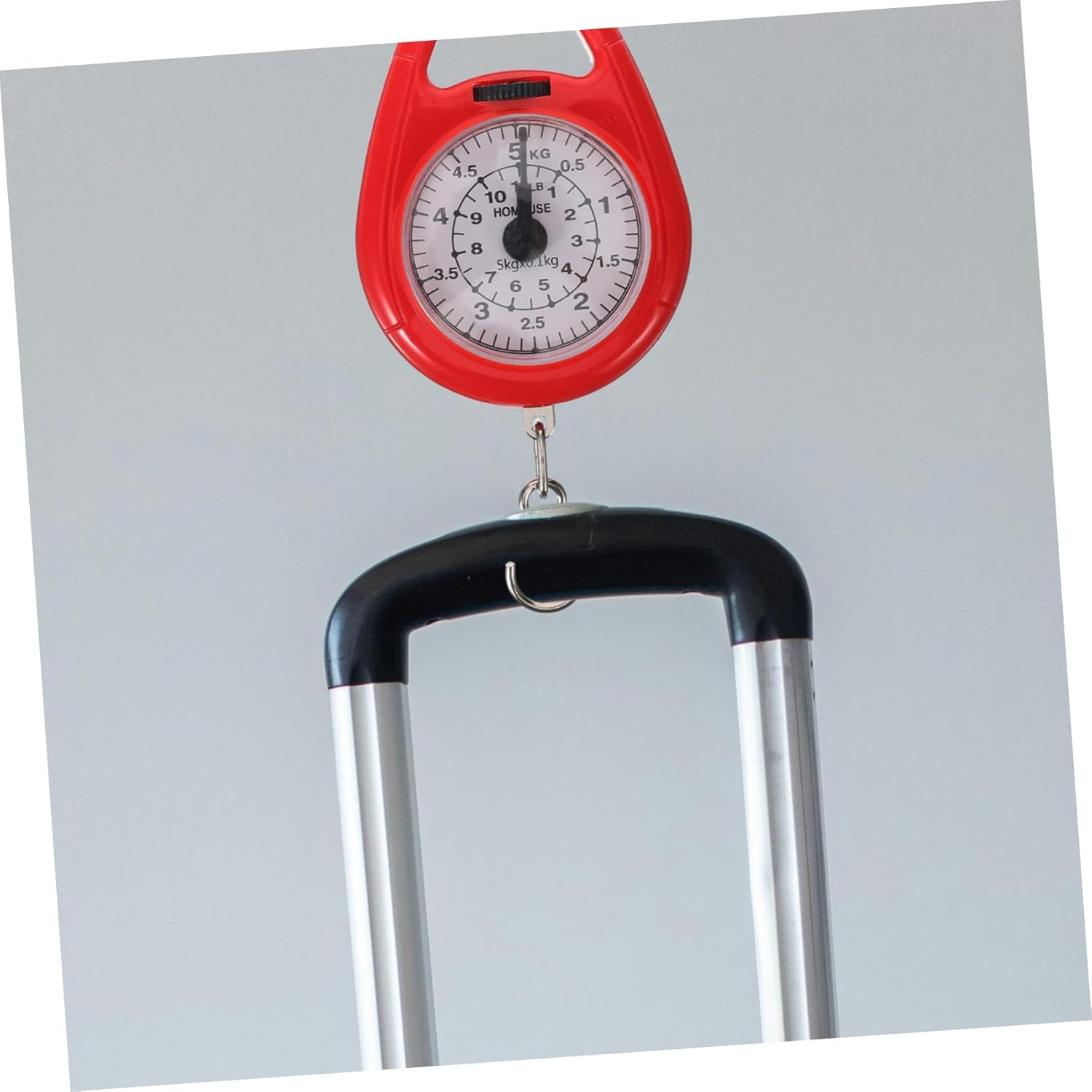 FIXOSHEE Portable Mini Spring Hanging Scale with Hook Red Handheld Luggage Weight Scale for Travel Suitcase Use for Precise Weight Measurement image number 4