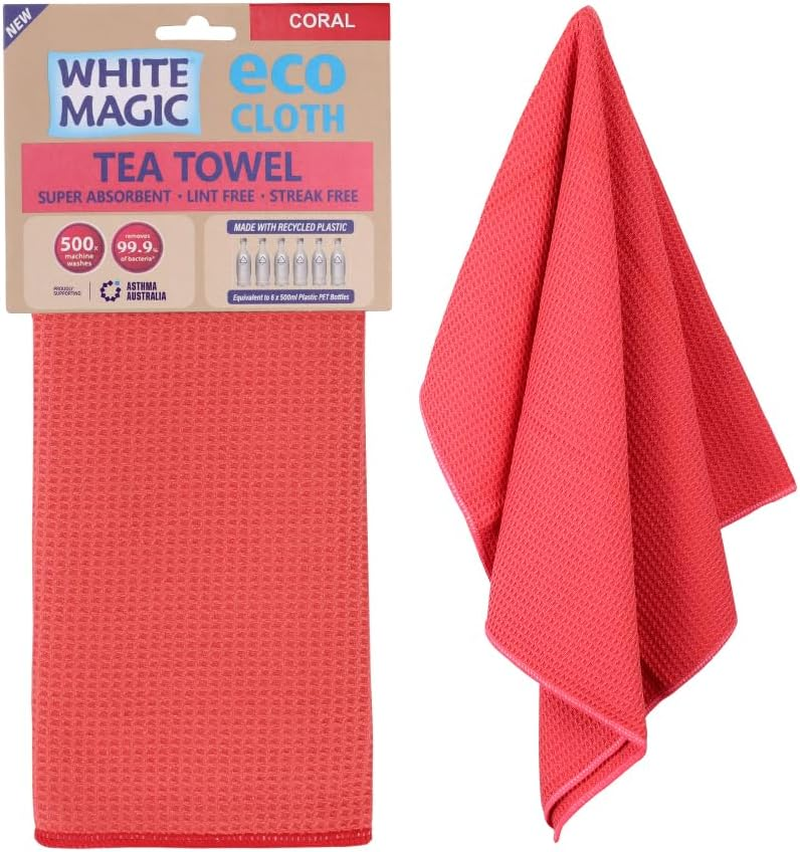White Magic Tea Towel Single Pack, Midnight &ndash; Recycled Plastic Ultra Absorbent Microfibre, 70X50Cm, Lint-Free, Quick-Drying, Durable & Stylish Kitchen Towel, Multi-Purpose Use, Easy Care