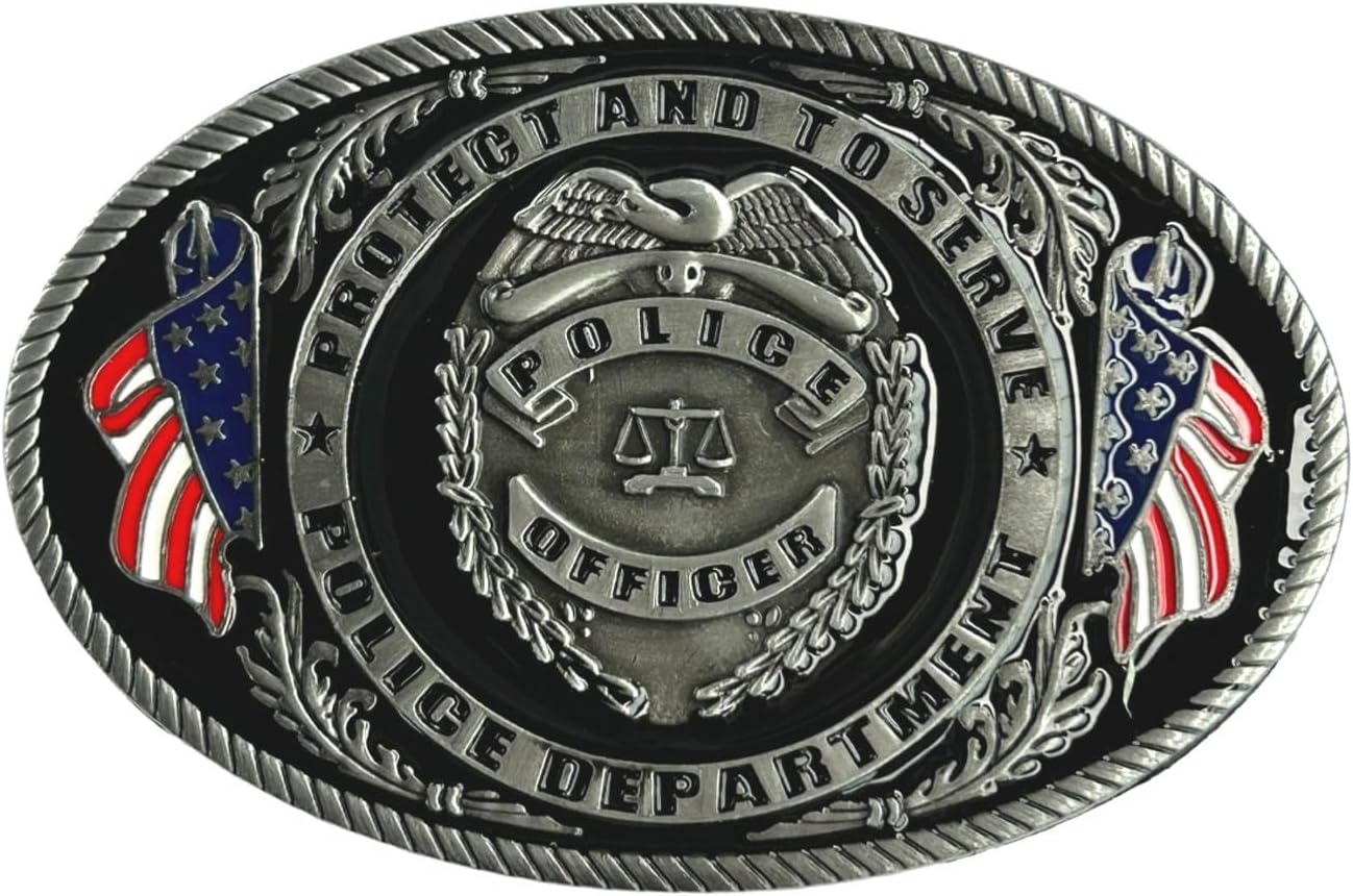 Western Belt Buckles for Men Women, American Air Force Sheriff Cowboy Belt Buckle Gifts for Christmas Birthday Halloween image number 4