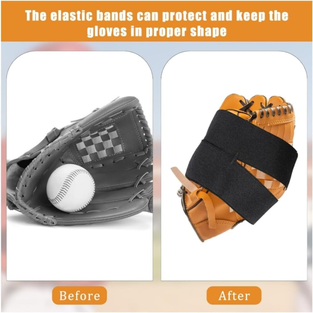 2Pcs Baseball Glove Wrap Softball and Baseball Glove Strap Band Baseball Mitt Shaper for Protection Baseball Sports image number 4