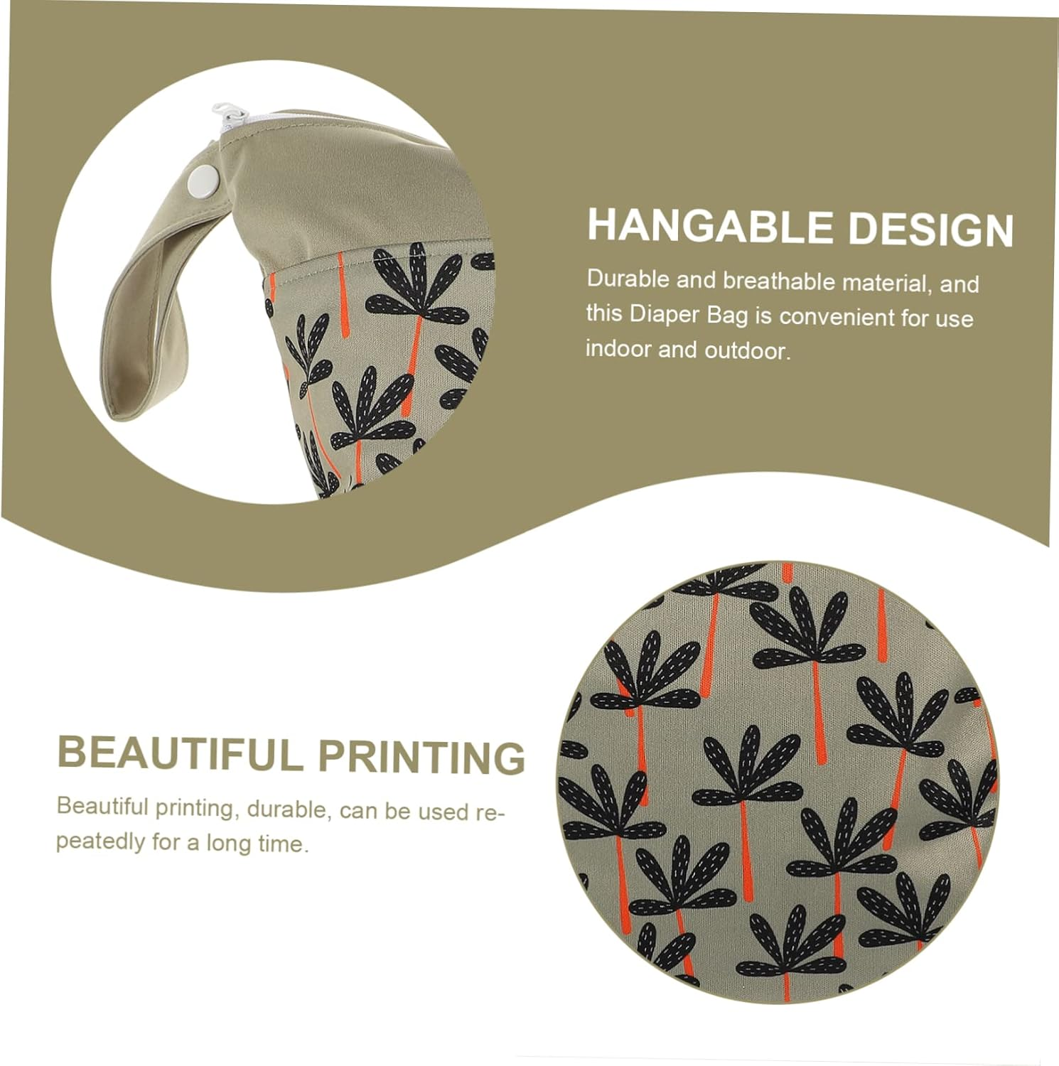 Mikinona Diaper Bag Large Capacity Wet Dry Organizer Pouch for Diaper Storage Portable Travel Nappy Storage Bag Accessories image number 2