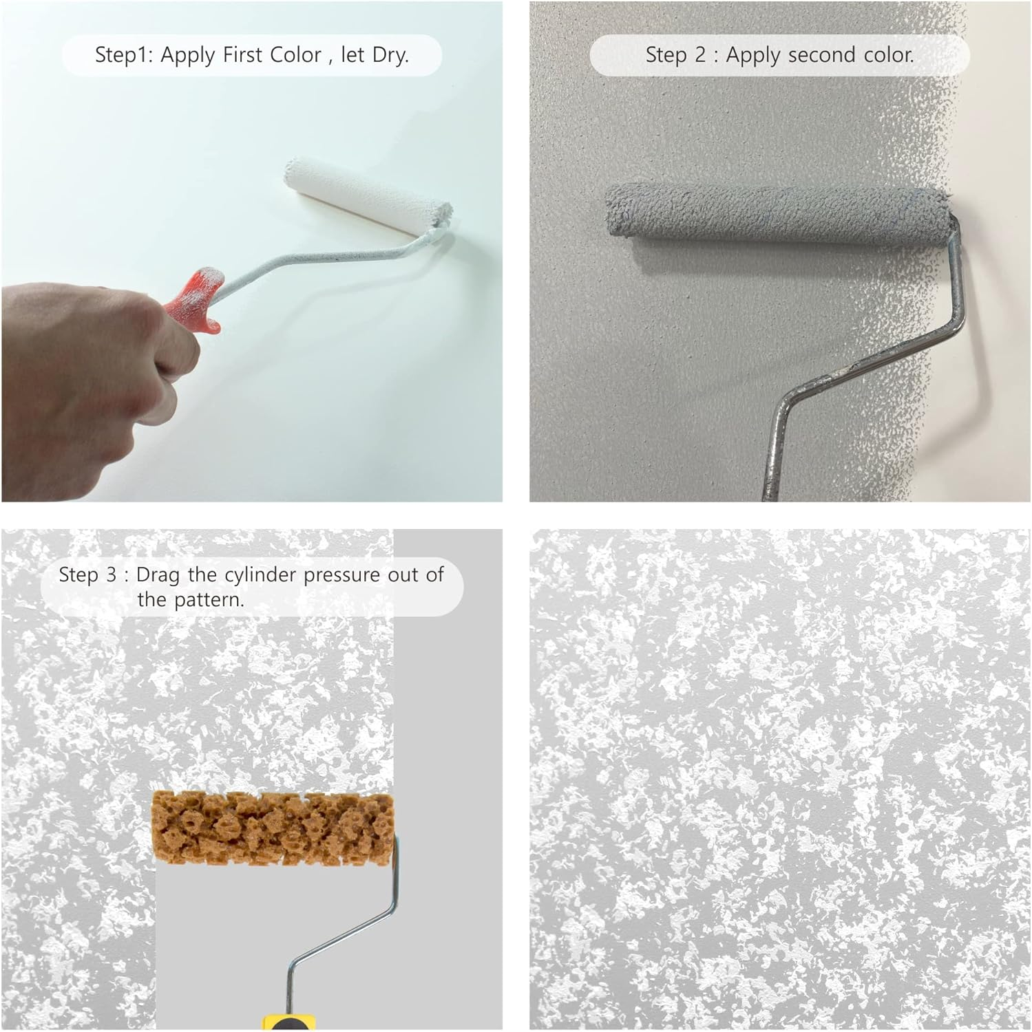 Hanroy Sponge Paint Roller Small 6'' for Texture Painting Decorators Brush Tool, Fast and Easy Pattern Art Home Wall M60 image number 5