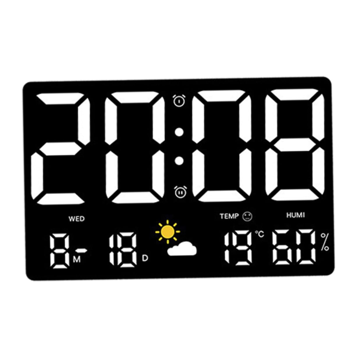 Large Digital Weather Station Wall Clock with Air Pressure Sensor Automatic Temperature Humidity Detection Alarm Calendar Countdown Functions Bright LED Display for Home Office image number 6