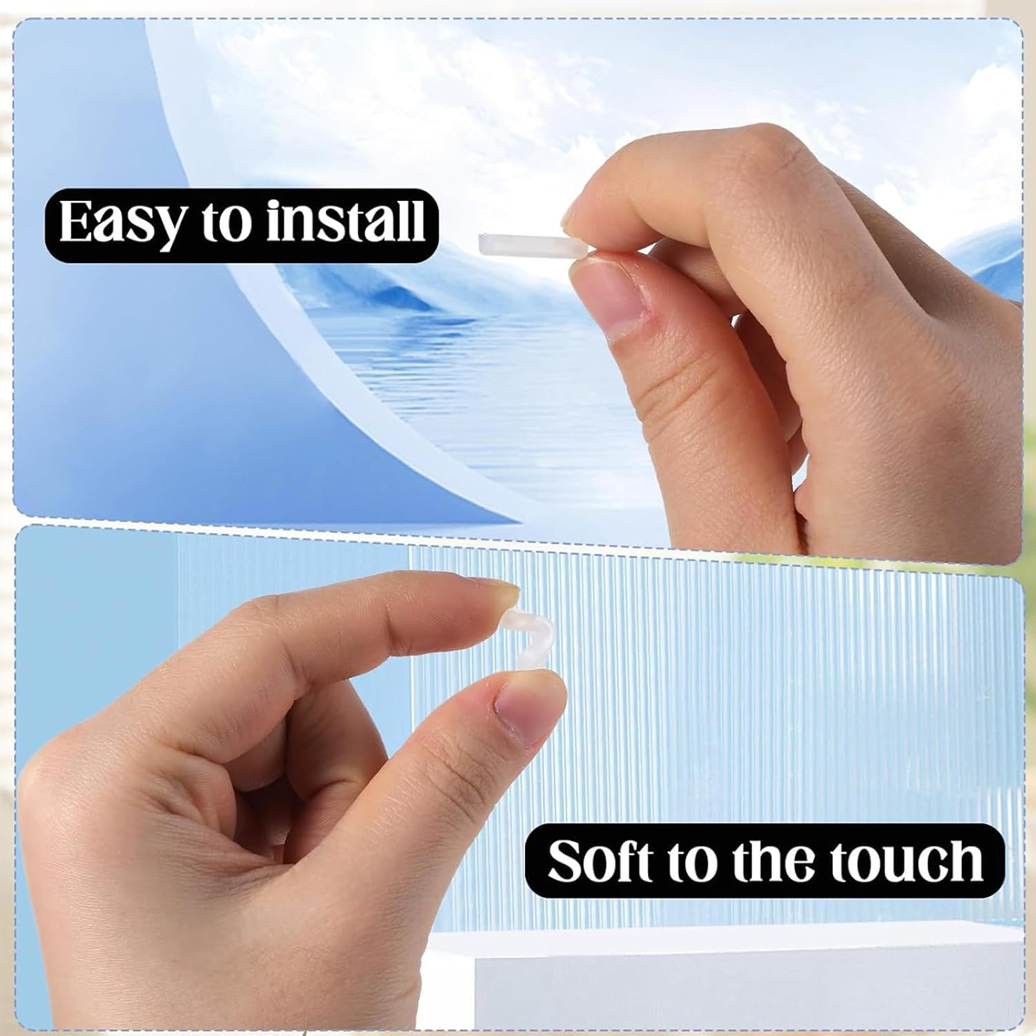 Itadaku 8 Pairs Eyeglass Nose Pad Covers, Slip-On Soft Silicone Anti-Slip Nose Pads for Glasses, Eyewear Repair Kit with Protective Nose Bridge Pads (White, L Size) image number 5