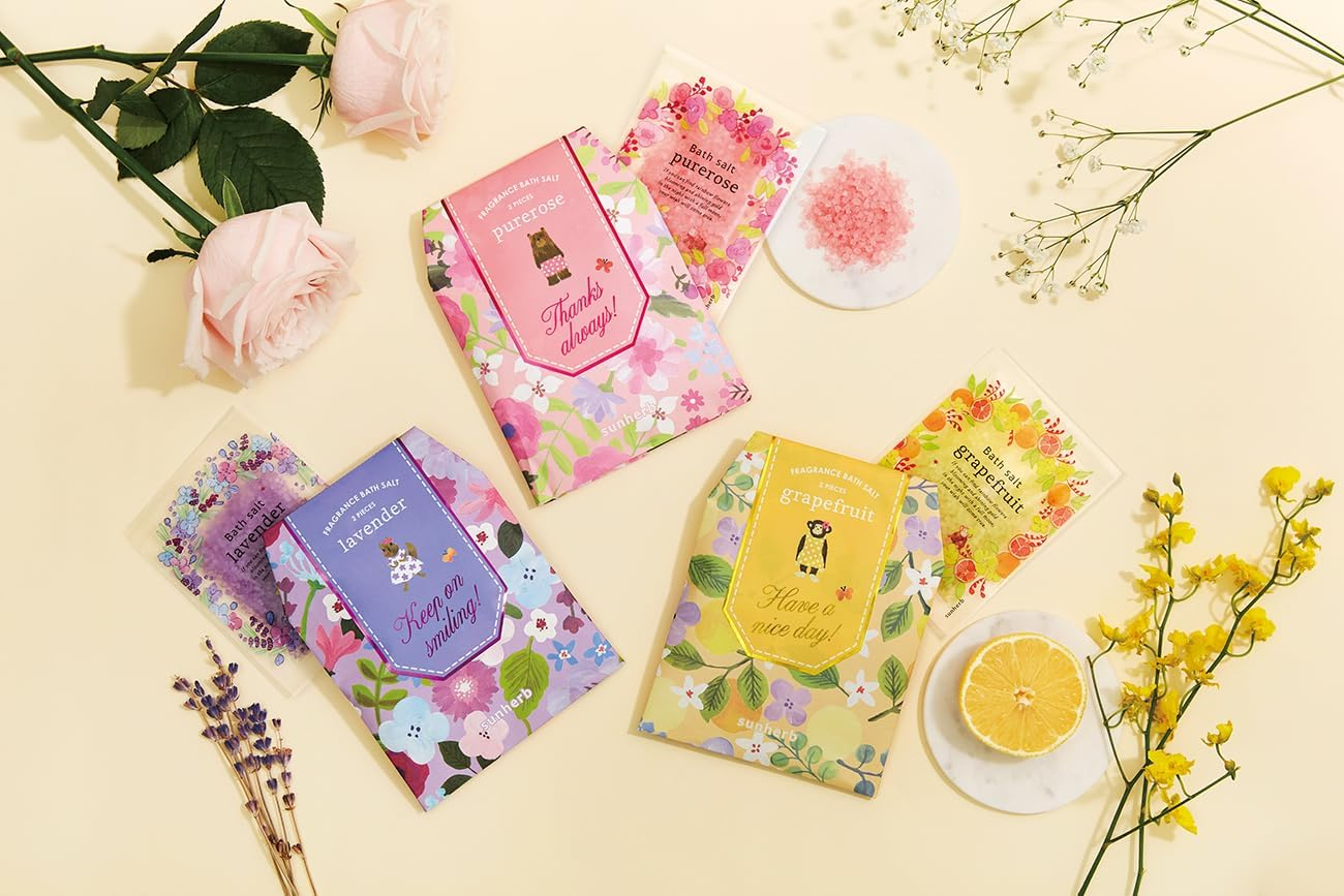 Sunherb Thanksgiving Bath Salt Gift, Grapefruit Scent (Present, Gift, 2 Bath Salts, Packaged) image number 4