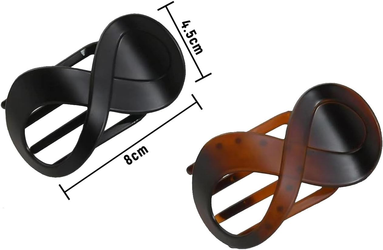 Pack of 2 French Hair Clips, Matte Hair Clip, Medium Size, Elegant Hair Accessories for Women, Hair Styling