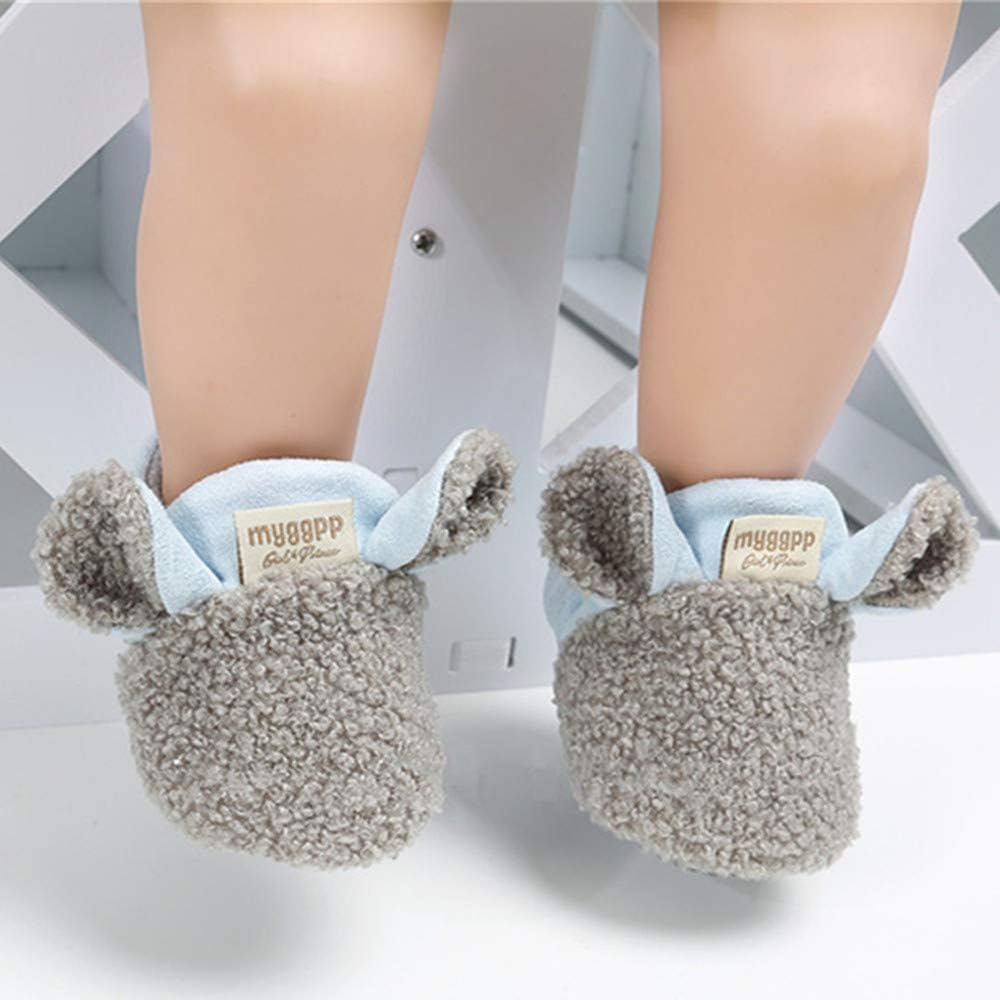 LAFEGEN Baby Booties for Boys Girls with Soft Lining Non Slip Gripper Newborn Infant Slipper Socks Toddler First Walker Crib Shoes 0-18 Months