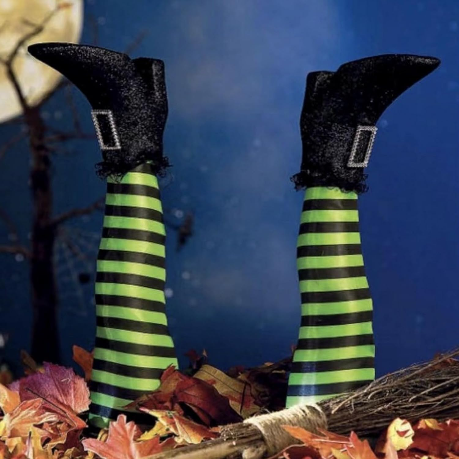 Witch Prop for Halloween 1 Pair Wicked Witch Legs Realistic Decoration Indoor/Outdoor, Halloween Legs Upside down Garden Decorations image number 4