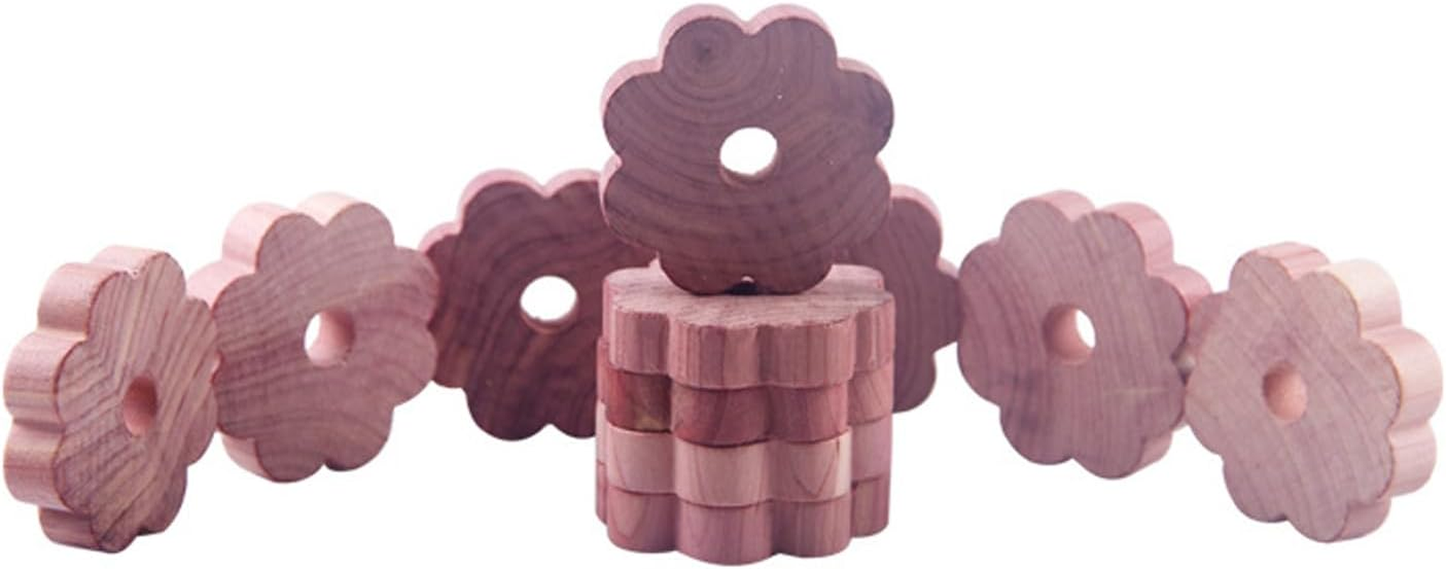 Yotsuba Cedar Rings, 12-Pack Cedar Rings for Clothes Storage - Natural Scented Insect Repellent for Moth Control - Easy to Hang on Hangers - Safe for Clothes, Linen, and Homes (Flower Ring) image number 1