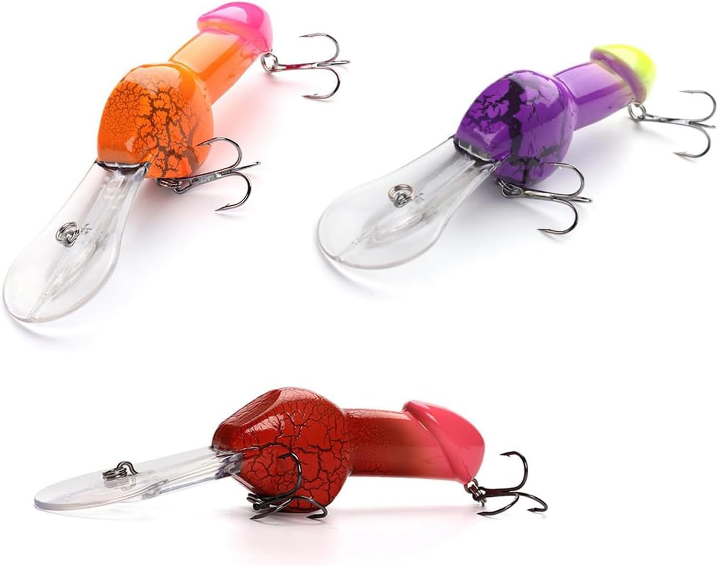 4Pcs Funny Fishing Lures, Top Water Bass Fishing Lure, Bass Fishing Gear Spinner Baits Freshwater Saltwater Fish Equipment Fish Hook Gift for Fathers Day, Fishing Gifts for Men