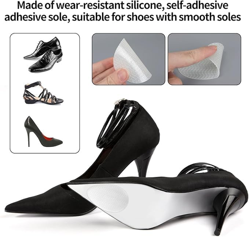 Non-Slip Shoes Pad Adhesive Shoe Sole Protectors, 8Pcs Non-Slip Shoes Pad Sole Protectors High Heels Anti-Slip Shoe Grips,Non-Skid Shoe Pads Self-Adhesive Shoe Grips anti Slip Shoe Pads image number 4
