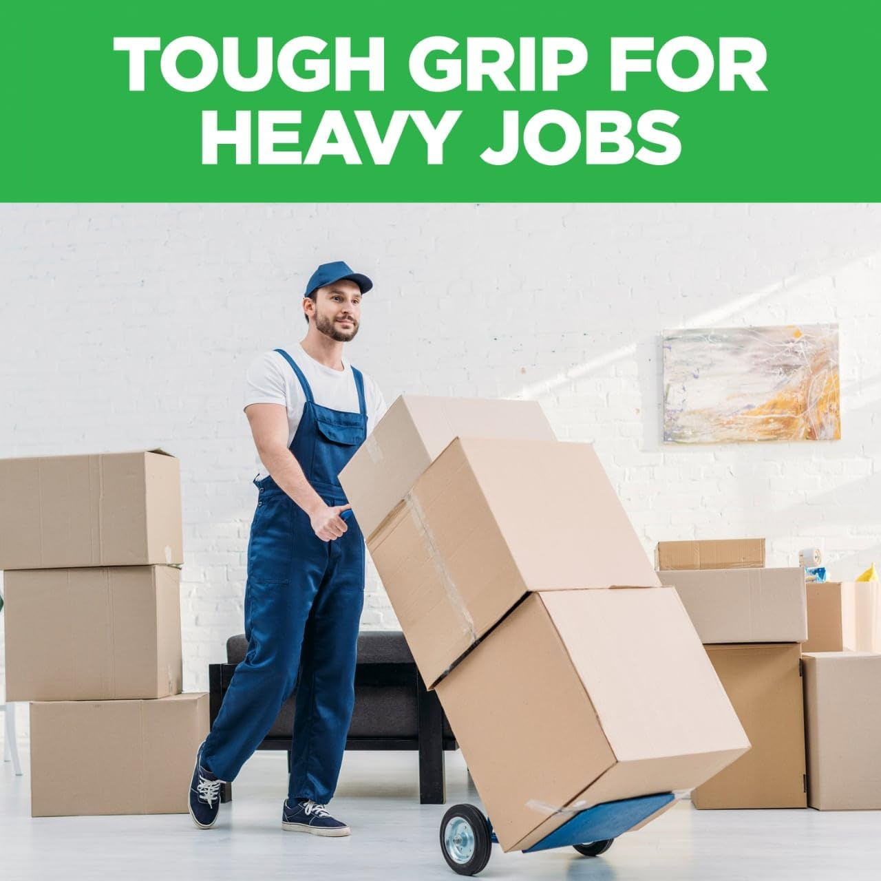 Scotch Tough Grip Moving Packing Tape, Clear, Moving Tape That Secures Boxes up to 80 Pounds, Moving Supplies, 4.78 Cm. X 20.3 M, 6 Tape Rolls with Dispensers image number 2