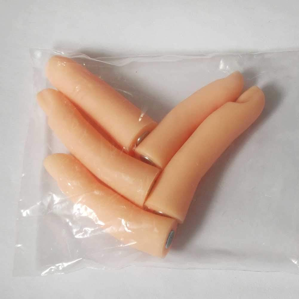 5Pcs Silicone Fake Finger Acrylic UV Gel Nail Art Practice Manicure False Fingers Fake Finger with Magnet for Hand Nail Art Training Display Tools image number 3