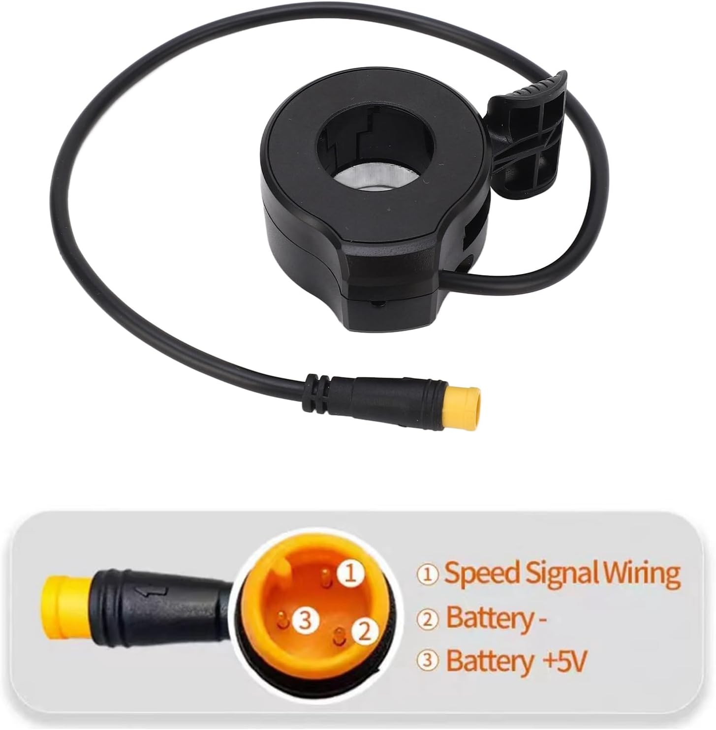 Ebike Scooter Thumb Throttle, Folding Electric Scooter Throttle, Ebike Thumb Throttle 3 Pin Male Plug, Waterproof Electric Scooter Throttle for Electric Scooter or E Bike Riding