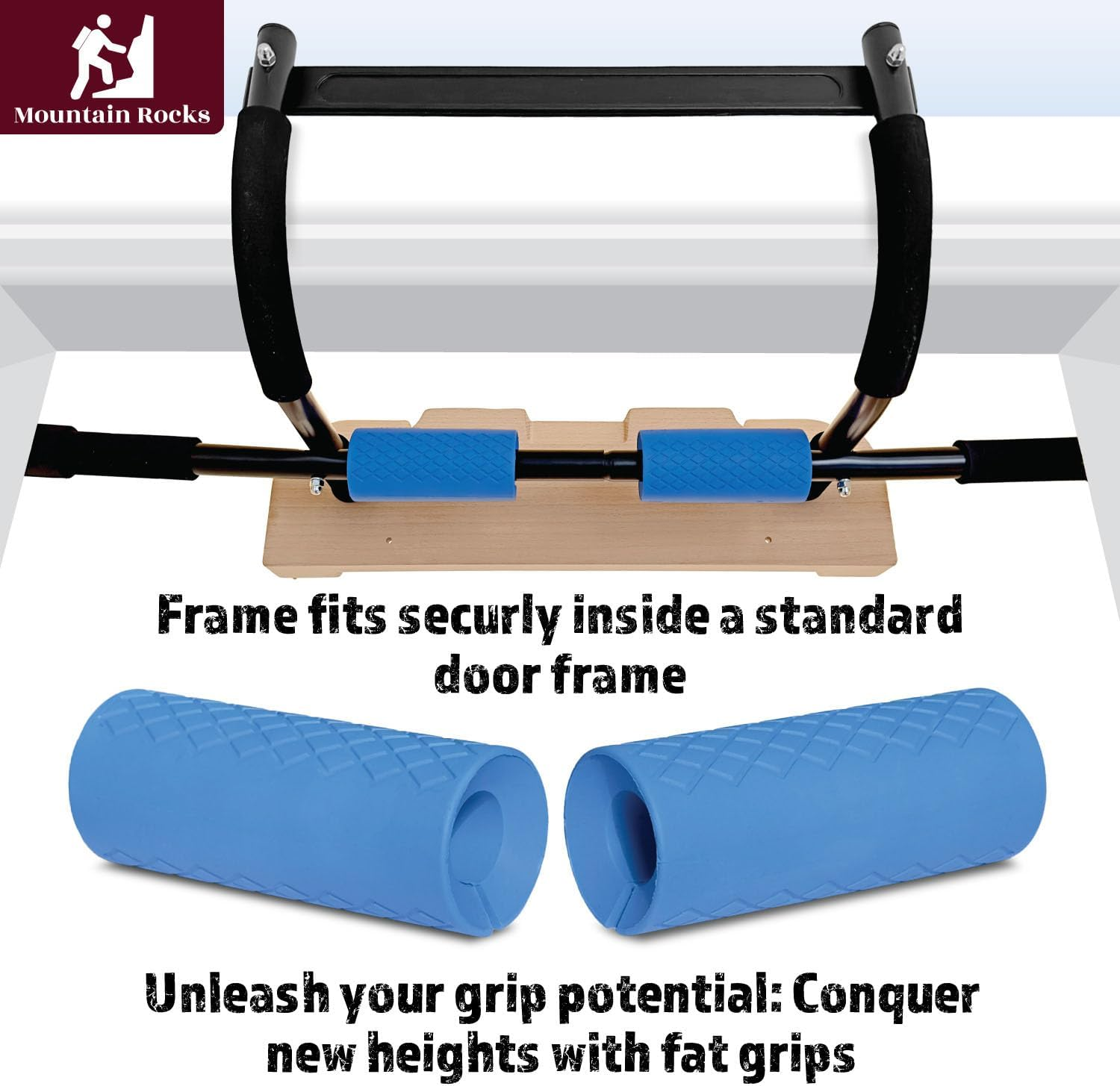 Mountain Rocks Wooden Hangboard Climbing Wildwood 2004 for Rock Climbing | No Nail Hangboard| Hangboard Door Frame Climbing and Bouldering Training | Fingerboard for Finger Strength and Grip Strength image number 5