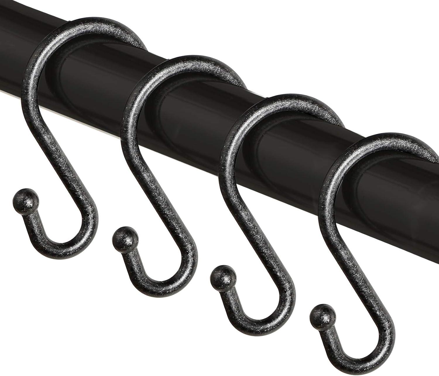 24PCS Metal Shower Curtain Hooks，Rust Resistant S Shaped Hooks Hangers for Shower Curtains, Kitchen Utensils, Clothing, Towels, Etc.(Nickel)