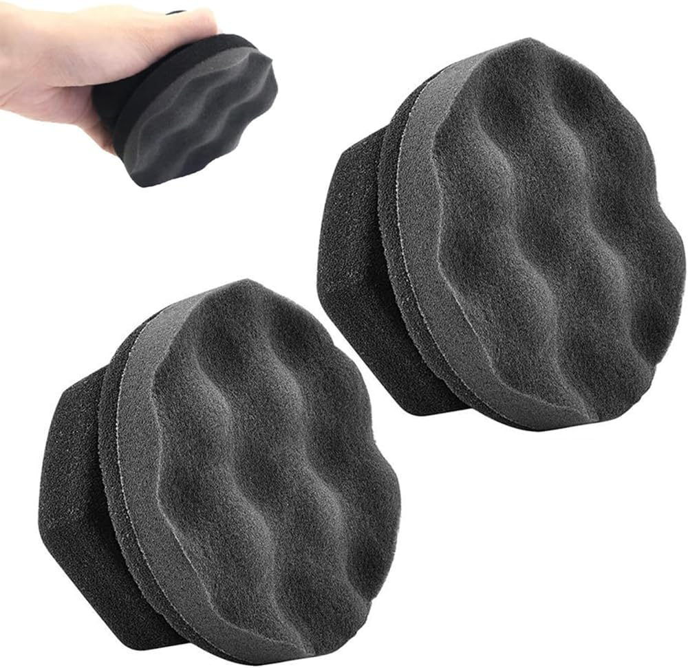2 Pcs Large Tire Dressing Applicator Pad,Tire Shine Applicator Dressing Pad,Durable and Reusable Hex-Grip Tire Detailing Tool for Applying Tire Shine image number 4