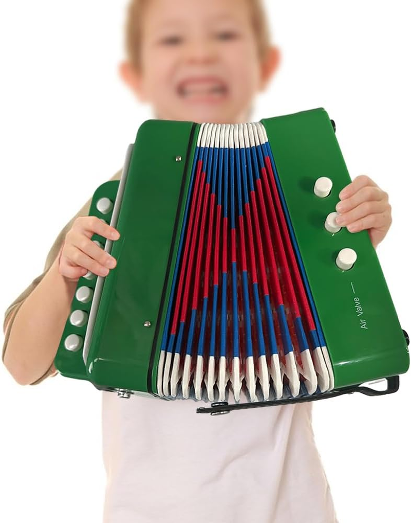 7-Key 2-Bass Accordion ABS Material Musical Instrument for Beginners Lightweight Button Accordion Hand-Eye Coordination Stage Performance - White image number 6
