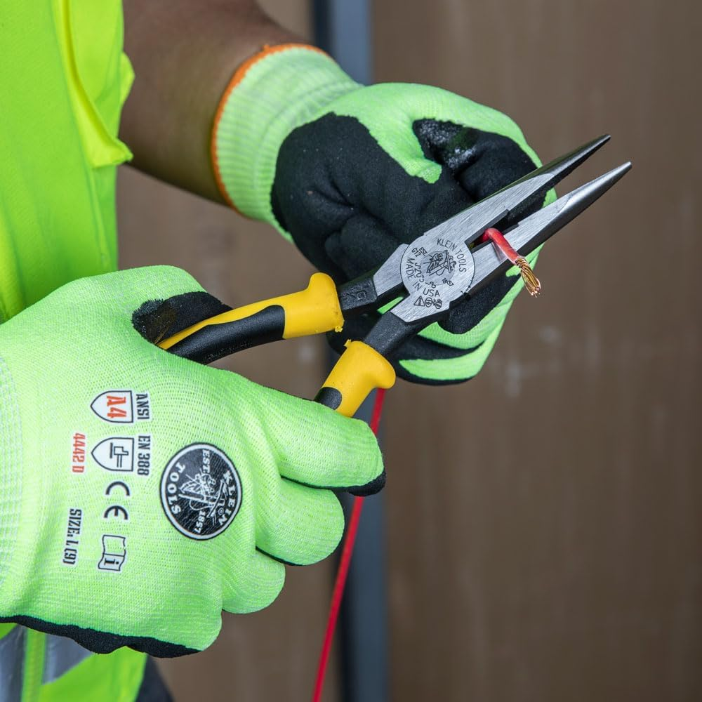 Klein Tools J203-8 Needle Nose Pliers with Cutter, Heavy Duty 8-Inch Journeyman