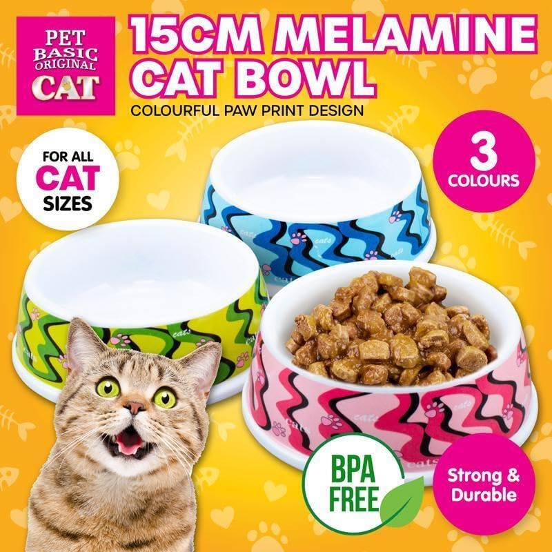 Tootoo Durable Melamine Cat Bowl &ndash; Non-Slip Pet Food & Water Dish for Cats & Kittens, 14Cm X 4Cm &ndash; Easy to Clean, Bpa-Free, Scratch-Resistant Feeding Bowl for Indoor Pets