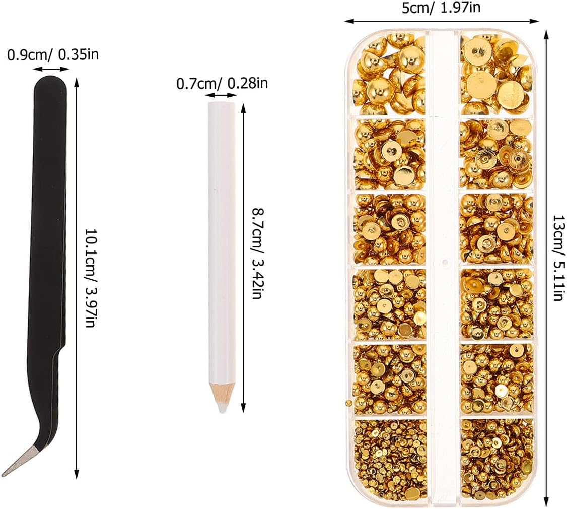 SWETRACE Manicure Rhinestones Kit with Box Nail Bling Faux Pearl Charms Nail Embellishments for DIY Home Salon Use image number 6