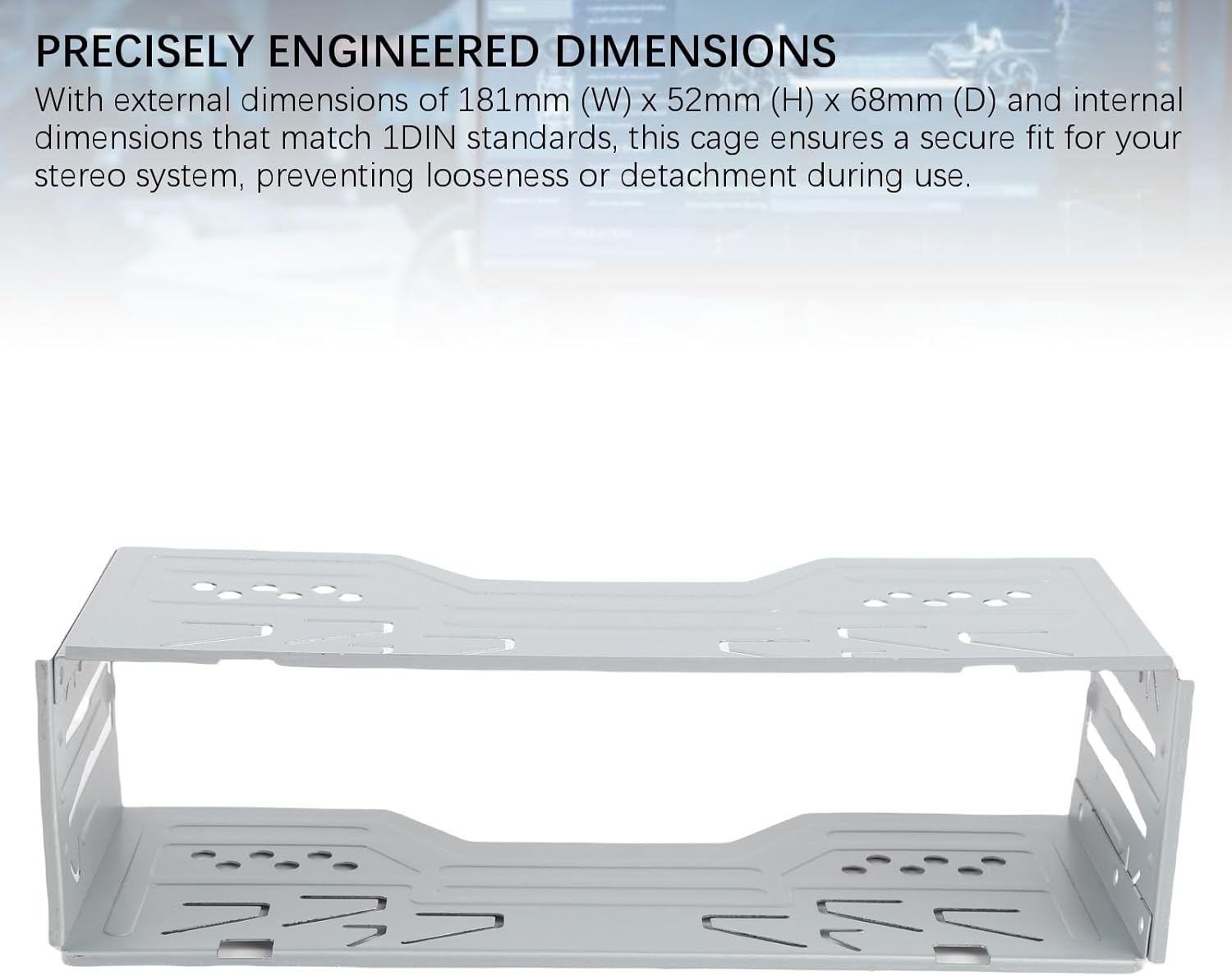 Generic Car Stereo Radio Installation Kit, Universal Single Din 1 Din Stereo Radio Replacement Fitting Cage Sleeve Kit, 178Mm X 50Mm X 68Mm image number 3