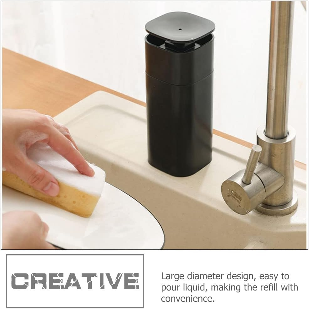 Liquid Push down Pump Dispenser, One-Touch Pump Bottle Dispenser, Empty Pumping Bottle for Dish Soap, Body Wash, Nail Polish & Makeup Remover (Black) image number 3