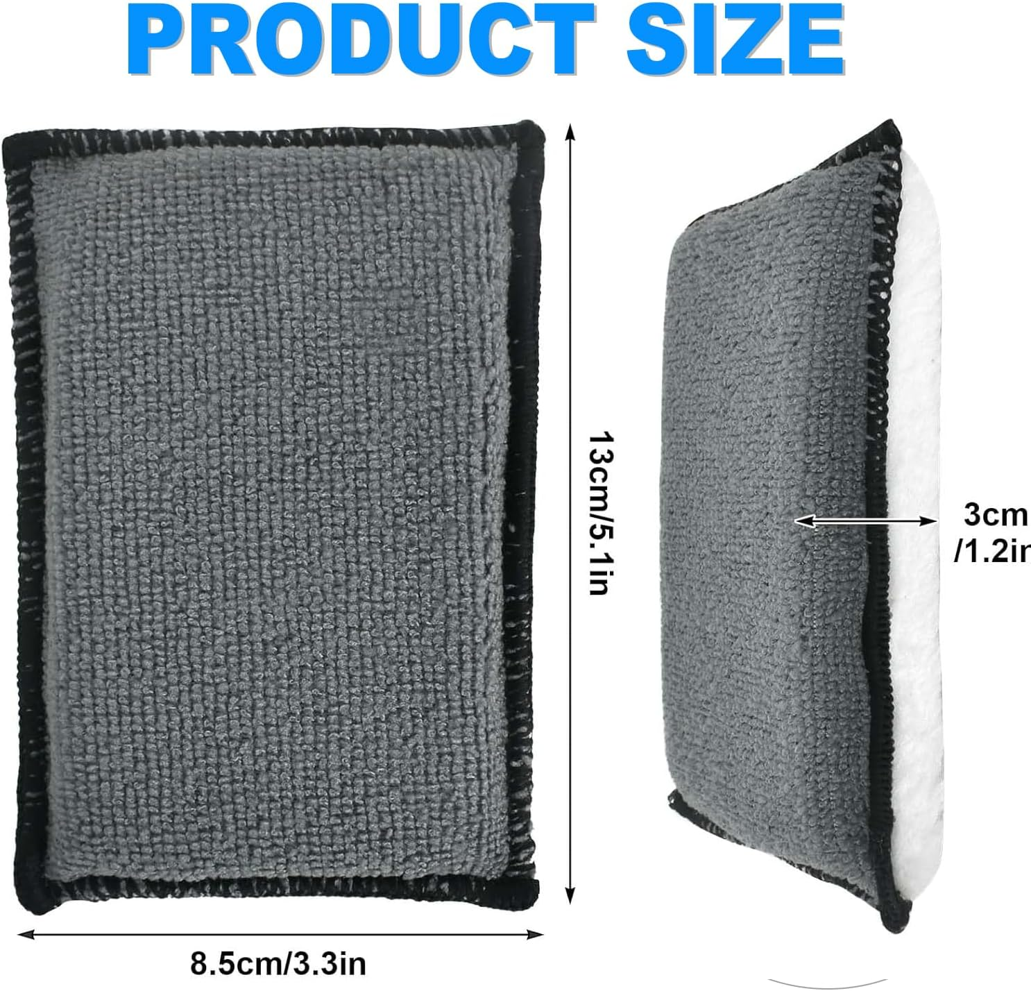 4 PCS Car Interior Cleaning Sponge Microfibre Scrubbing Pads Auto Detailing Scrub Pads for Plastic Leather Upholstery Cleaning image number 1