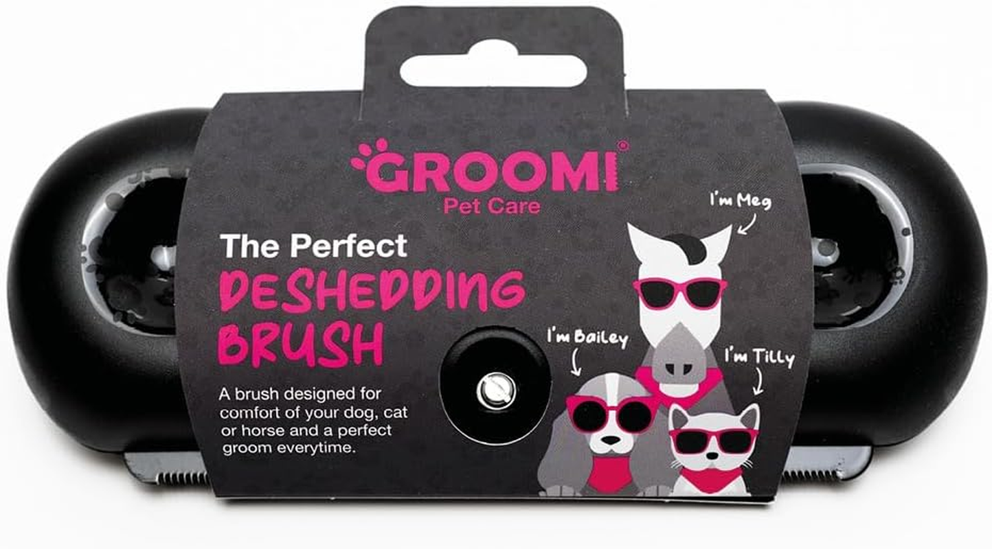 Groomi Deshedding & Grooming Brush for Dogs, Cats, Horses & Rabbits - Gentle & Effective Pet Grooming Tool, Wide Shallow Comb, Smooth Groomer for Cats, Dogs and Horses, Grooming Comb - Pink image number 2