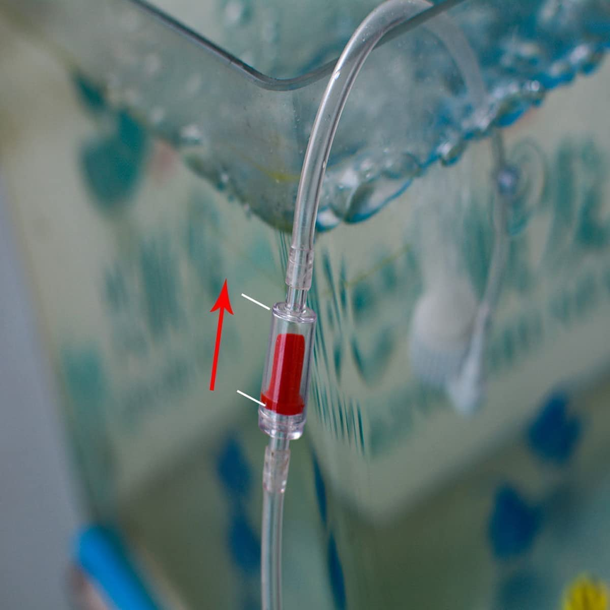 6 Pcs Fish Tank Aquarium Red Clear Plastic Air Pump Check Valves image number 1