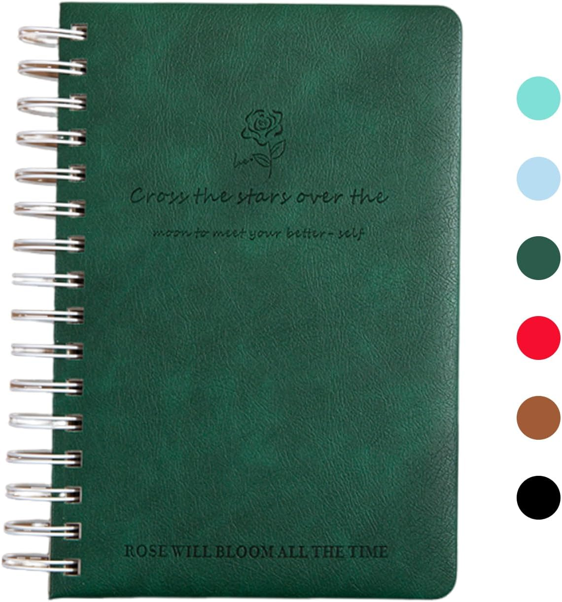 TUNJEJINY A5 Spiral Journal Notebook, 240 Pages Thick Paper with 100 GSM 3 in 1Blanks/Dotted/Grid Leather Hardcover for Women & Men Notepad,Writing for Office School Travel (Blue) image number 4