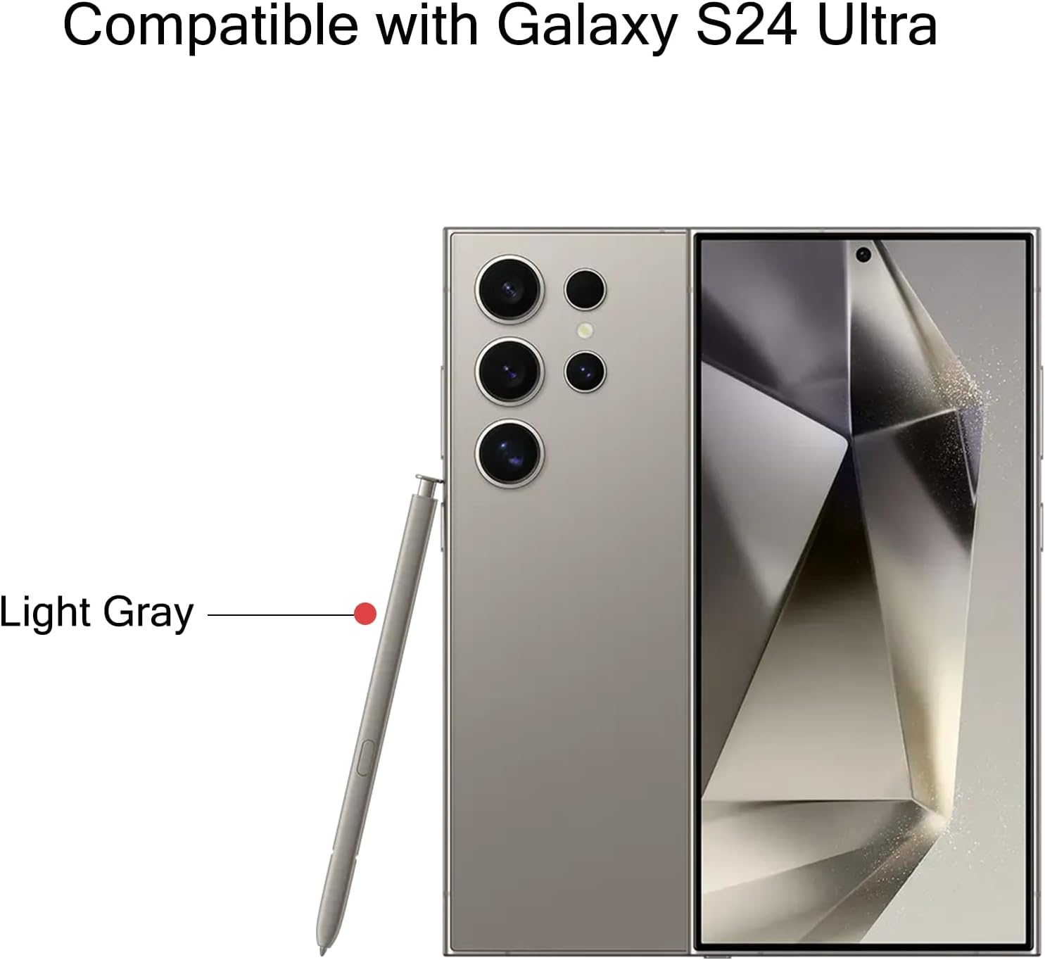 Lixiongbao S24 Ultra S Pen Withbluetooth Replacement for Samsung Galaxy S24 Ultra, 0.7Mm Pen Tip, 4096 Pressure Sensor, EJ-PS928BYEGUS, US Version (Light Gray)