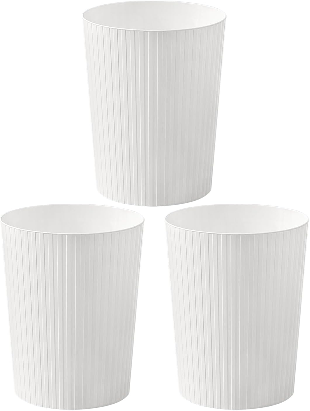 Cetomo 7.2 L X 3 Set, Waste Paper Bin, Waste Paper Bin, Rubbish Bin for Bathrooms, Kitchens, Home Offices, Dormitories, White
