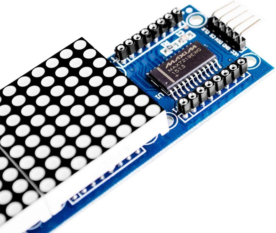 2Pcs MAX7219 Dot Matrix Module(Red Light) 4 in 1 Display for Arduino Microcontroller with 5Pin Line(Christmas Decoration DIY Letters Electronic Display) image number 5