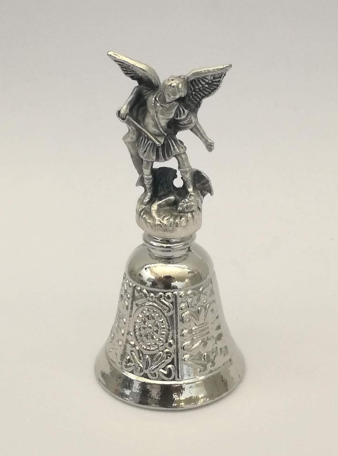 Eurofusioni Liturgical Bell - Silver Plated Saint Michael the Archangel, Guardian Angel for Protection against Demons and Evil Spirits - H 2,9 In image number 2