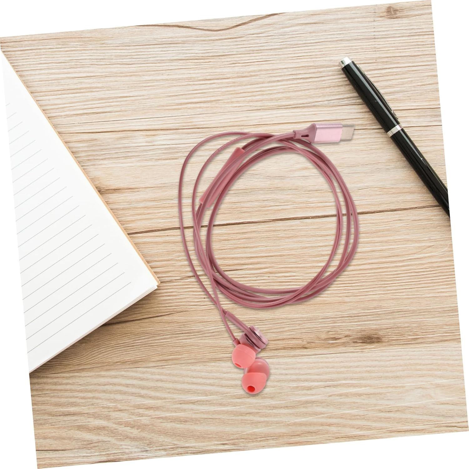 POPETPOP Noise Cancelling Music Headphones Wire Earbuds Type-C Interface for Travel and Phone Calls Material image number 2