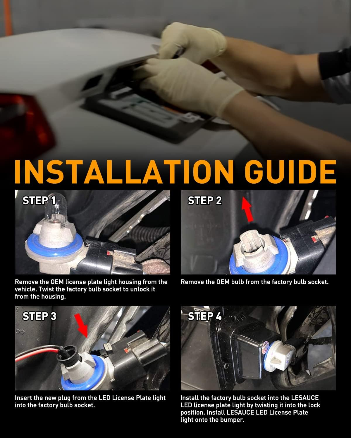 Full LED License Plate Light Tag Light for 2003-2018 Dodge RAM 1500 2500 3500 Pickup Truck, 6000K White, Smoke Lens, Tag Lamp Assembly Replacement, 2 PCS image number 1